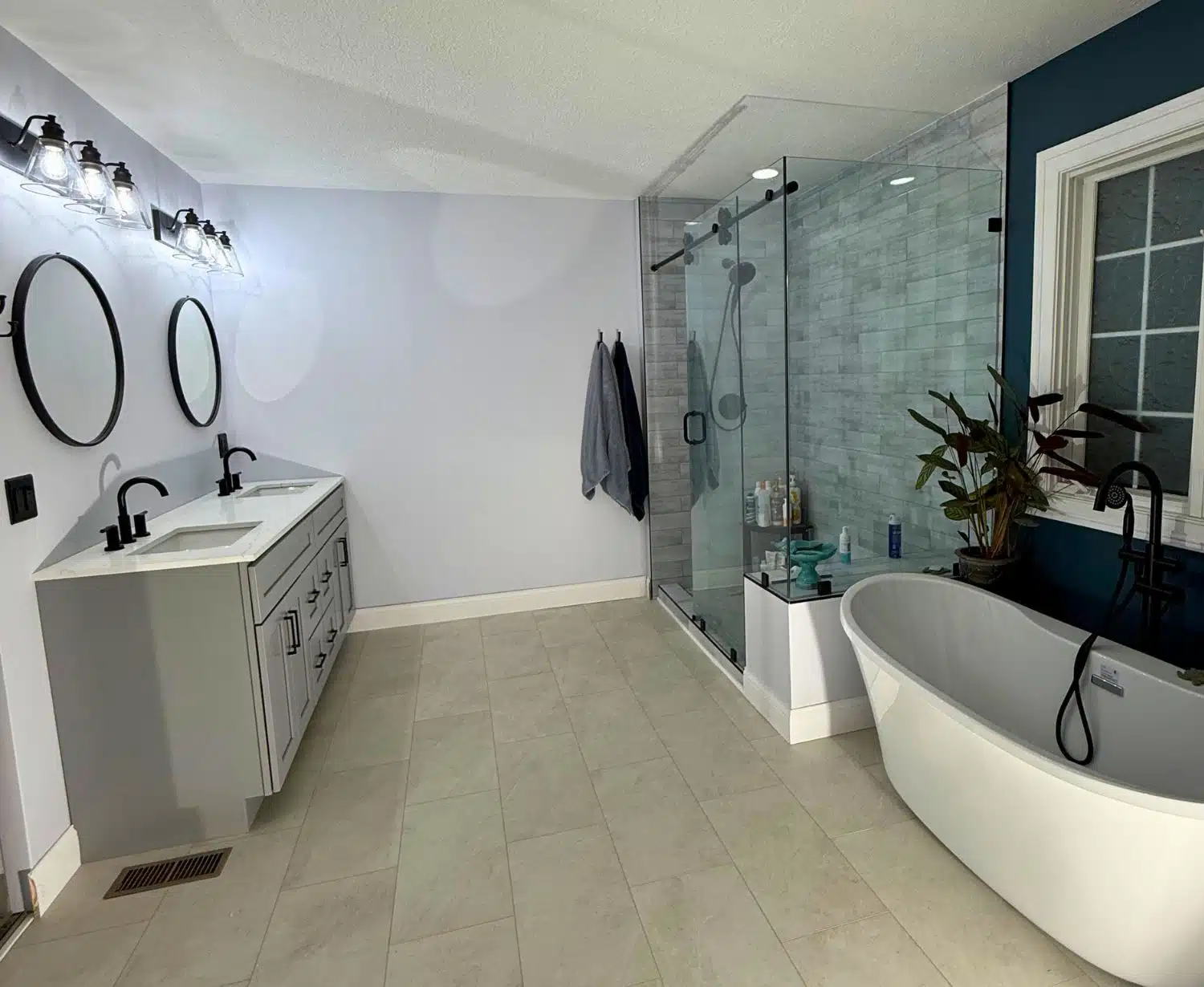 Custom bathroom remodel in Columbus, Ohio with updated tile and fixtures