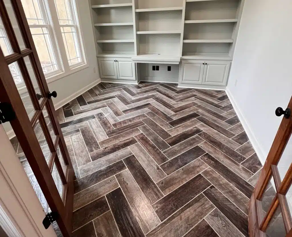 Flooring installation in Columbus, Ohio – herringbone pattern floor installation