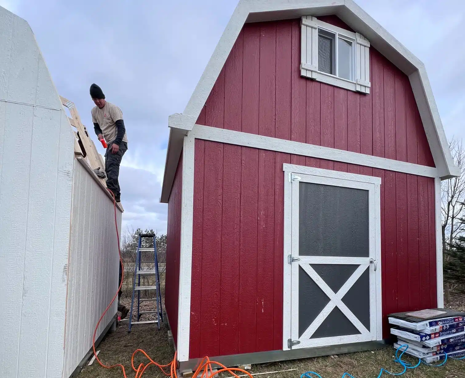 Custom barn-style shed construction in Columbus, Ohio