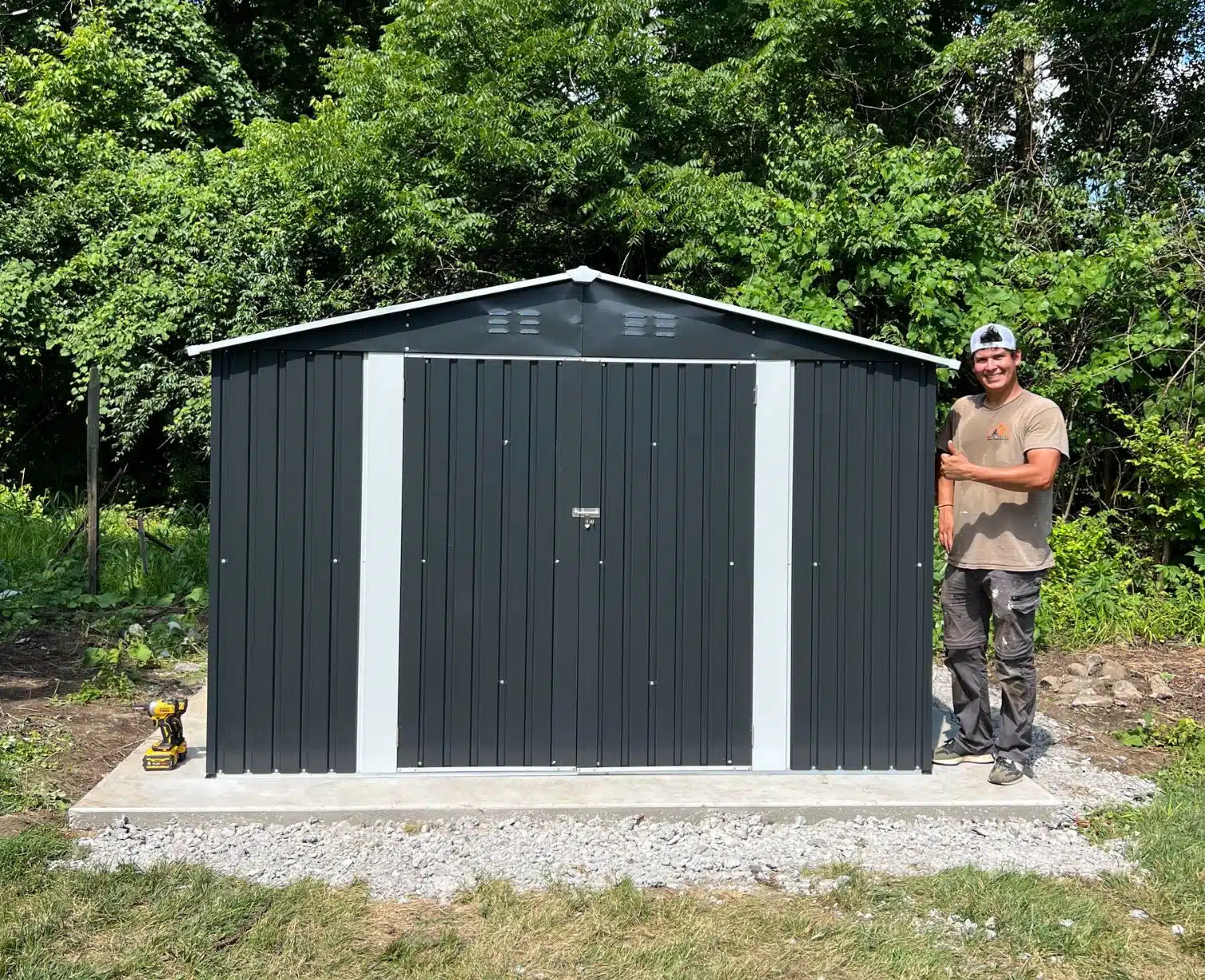 Custom shed builder in Columbus, Ohio – finished metal storage shed installation