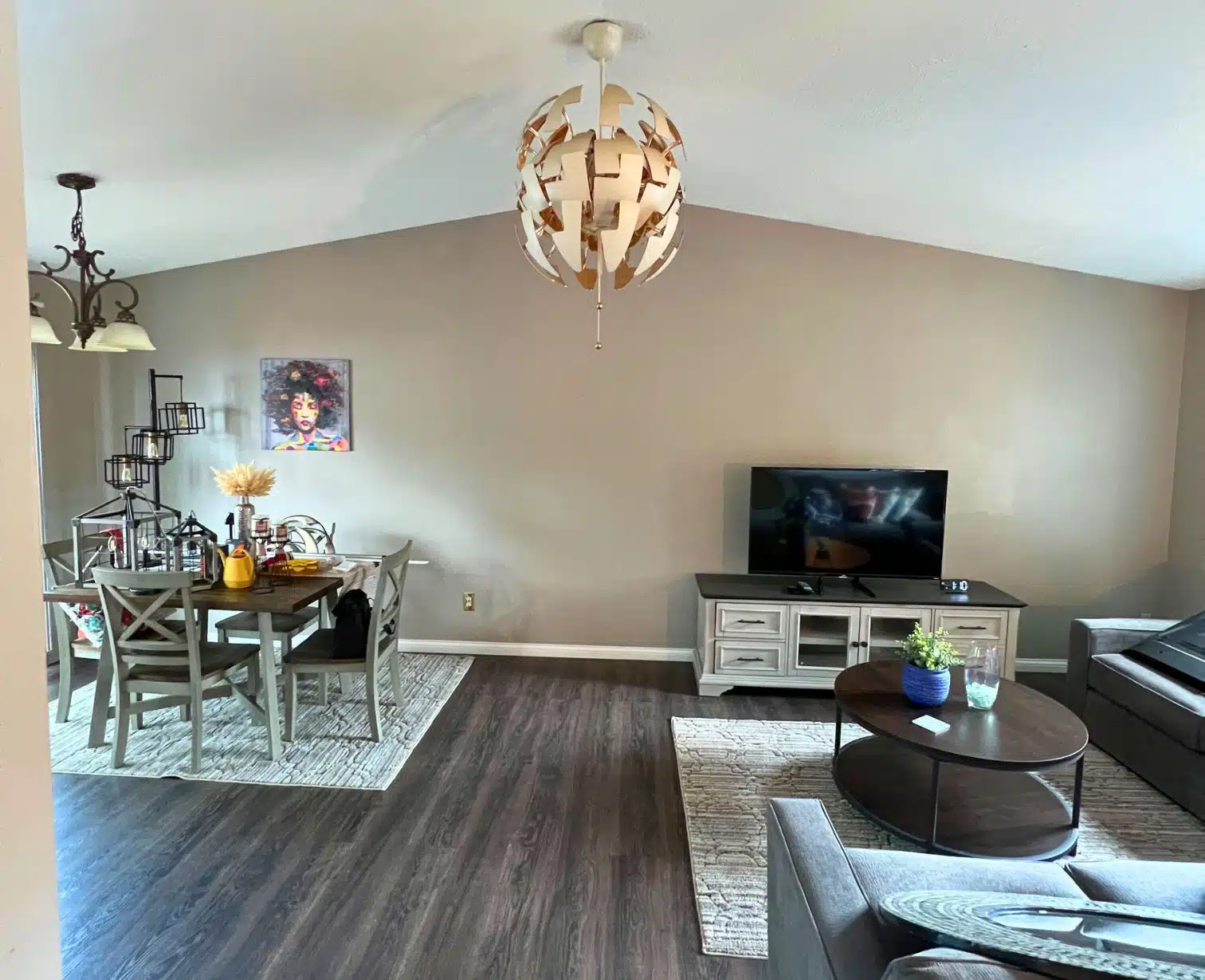 Interior painting in Columbus, Ohio – finished living room and dining area